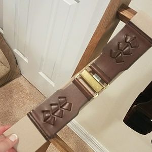 S Brown/Tan Elastic Belt